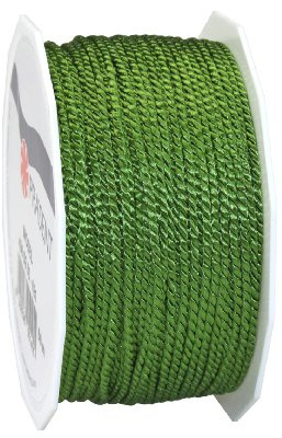 PRÄSENT C.E. Pattberg Mosel Kordel moosgrün, 50 m geflochtene Schnur für Geschenke, Päckchen, 2 mm Breite, Zubehör zum Dekorieren und Basteln, reißfestes Dekoband