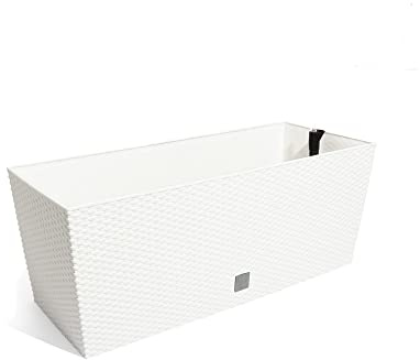 Rechteckiger Gärtner 72 Liter mit weißer AuTRINDING 80 x 33 x 32 cm