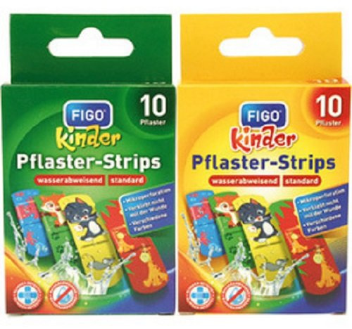 2 x Figo plåster sårförband barn 10 remsor zoo motiv