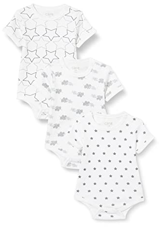 Care Unisex baby bodysuit (3-pack), Vit (100), 50-56|0-1 Monate