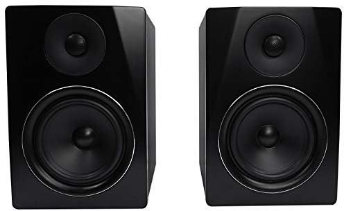 Rockville APM6B Powered USB Studio Monitor Speaker Pair in Black, 6.5, 2-Way, 350W, EQ, MDF Wood, RCA/XLR, Perfect for Studios, Recording, Music