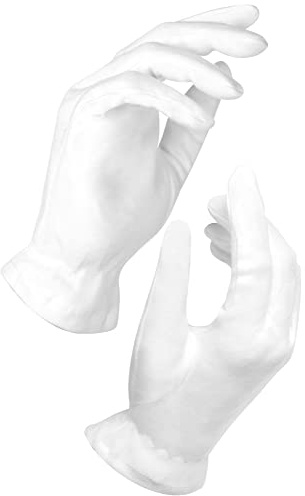 Beauty Care Wear XL Weiße Baumwollhandschuhe Gegen Ekzeme, Trockene Haut & Zur Feuchtigkeitsspendende - 20 Handschuhe