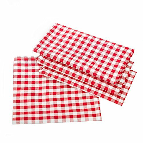 texpot Landhaus Tischdecken 130 x 280 cm rot-weiß kariert aus 100% Baumwolle