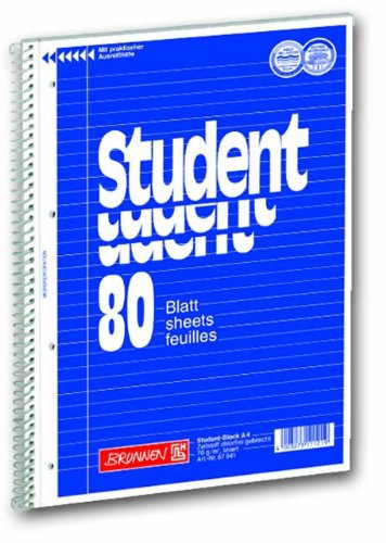 5 Brunnen Collegeblöcke Student A4 Lineatur 21, 80 Blatt