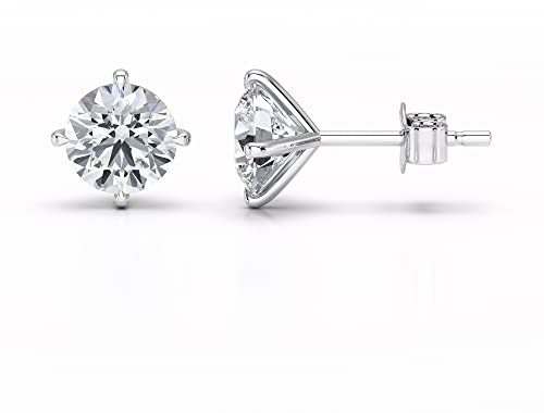 Sterling Silver Cubic Zirconia Earrings - 6mm Round Cubic Zirconia Stud Earrings - Gift Boxed 5553CL