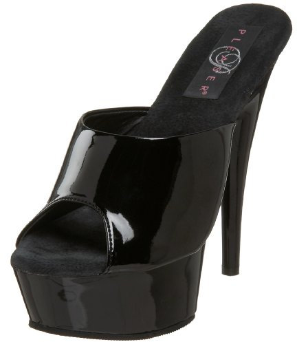 Pleaser dam Delight-601 platå, Genomskinlig genomskinlig blk Pat Blk - 35 EU