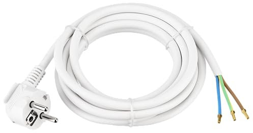REV Zuleitung, Stromkabel mit Stecker, Ersatzkabel, 3m, 3680W, Weiss