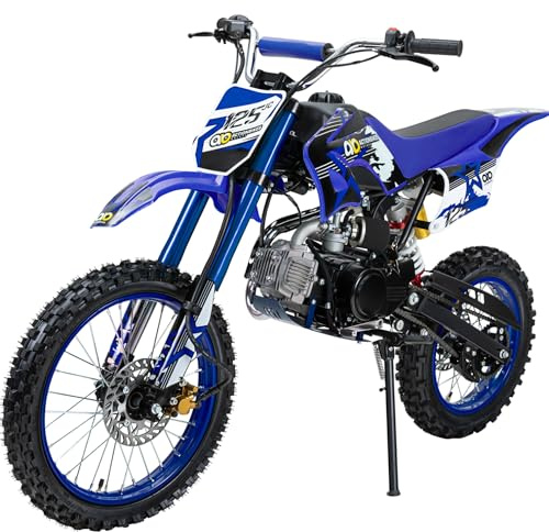 Actionbikes Motors Crossbike JC125 | 4-Takt 125ccm Benzinmotor bis 𝟖𝟎 km/h - Motorrad - Pocket Bike - Dirt Bike - Motocross - Pocketbike - Motorsport - Dirtbike - Enduro ab 14 Jahren (Blau)