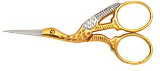 Mundial Classic Forged 3.5 Stork Embroidery Scissors – Gold-Plated Handles – Precision Sharp Tips for Needlework, Sewing, Cross-Stitch & Crafting