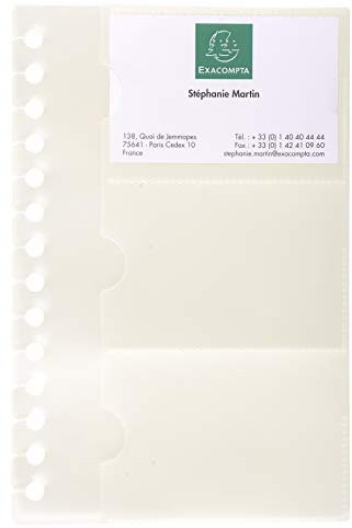 Exacompta 85034E 10er Pack Visitenkartenhüllen für 75034E 3 Visitenkarten pro Seite 19x12,5cm glasklar