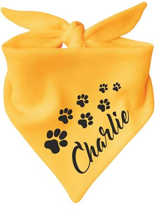 Hunde Dreiecks Halstuch (Fb: gelb) (Gr. 1 (55 cm)) Name des Hundes