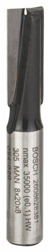 Bosch Professional Nutfräser Standard for Wood (für Holz, Ø 8 mm, Arbeitslänge 20 mm, Zubehör Handfräse), 2608628381
