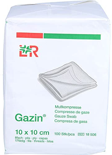 Lohmann & Rauscher Gazin 18506 Gewebe Tupfer, 8-lagig, 10x10 cm (100 Stück)