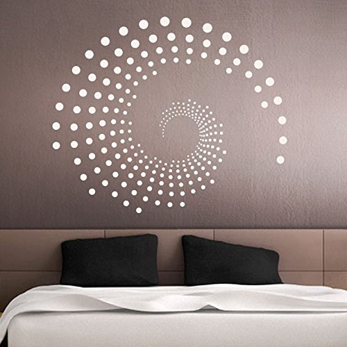 Grandora Wandtattoo Ornament Kreise Punkte I Hellbraun (BxH) 100 x 84 cm I Wohnzimmer Schlafzimmer Flur Wandaufkleber Wandsticker Aufkleber Sticker W941