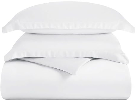 Superior 300 Thread Count Duvet Cover Set, 100% Modal from Beech, Solid, Full/Queen, White