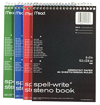 MeadWestvaco 43080 15 x 23 cm stava-skriv trådbunden Steno-bok blandade färger