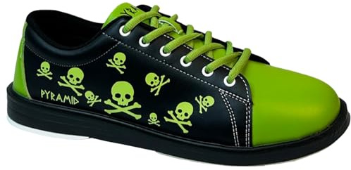 Pyramid Men's Skull Black/Green Bowling Shoes (Size 7)