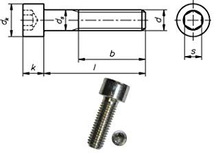 Dresselhaus 0/0300/001/4,0/12/ /01 Zylinderschrauben mit Innensechskant 8.8 DIN EN ISO 4762, M 4 x 12, galv. verzinkt, 500 Stück