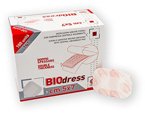 FARMA SERVICES 100 Stück Pflaster Bio Dress 7x5 cm hypoallergener Wundverband steril Wundpflaster steriler RA073