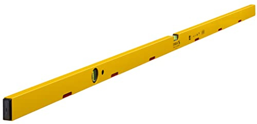 STABILA Magnet-Wasserwaage Type 70 M, 200 cm, leichtes Alu-Profil, starkes Seltenerd-Magnetsystem, 1 Horizontal-Libelle, 1 Vertikal-Libelle, Made in Germany