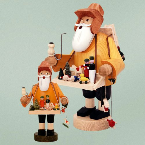 Rudolphs Schatzkiste Räuchermann Spielzeughändler mit Bauchladen BxTxH= 10x9x18cm NEU Rauchen Rauchfigur Rauchmann Räucherfigur Räucherkerze Smoker Kerze Figur Mann Holz Seiffen Erzgebirge Holz