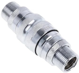 Alphacool 17367 Eiszapfen Schnellverschlusskupplungsset mit Doppel Schottverschraubung G1/4 IG - Chrome Wasserkühlung Anschlüsse