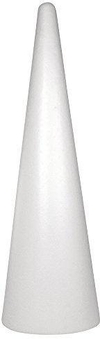 Rayher 3003700 CàŽne en polystyrène diamètre 25 cm hauteur 80 cm, Blanc