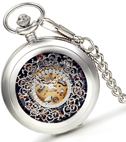 Lancardo Taschenuhr Vintage Herren Damen Uhr Analog mit Metall Kette Weihnachten Geschenk LCD100567