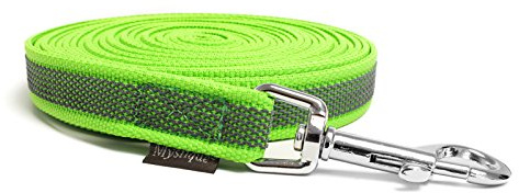 Mystique® Gummierte Schleppleine 20mm ohne Handschlaufe Standard Karabiner neon grün 5m