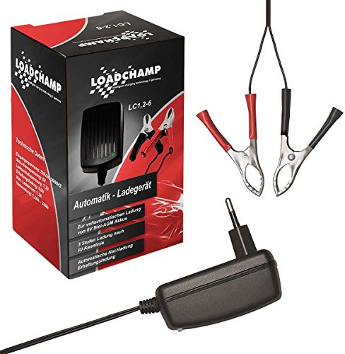 Loadchamp Ladegerät 6V 1,2A Blei Akku AGM Gel Ladegerät Charger 1200mAh