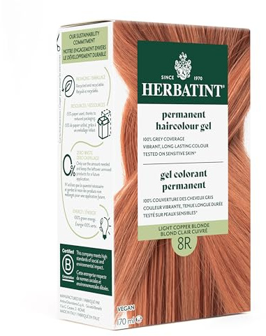 Herbatint 8R Light Copper Blonde Permanent Herbal Hair Colour Gel 150 ml