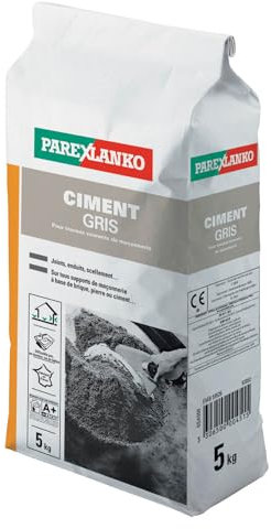 Parexlanko, Ciment Gris, Ciment pour scellements, joints et enduits, 5 kg