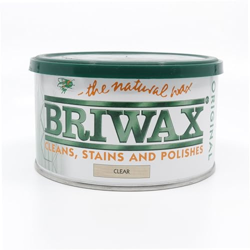 Briwax Original Clear Wax Polish 400g (Japanese Labelled Version) - Same UK Product Inside - Furniture Wax - Cleans, Stains and Polishes