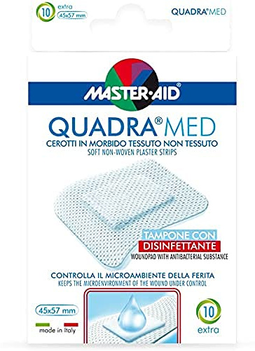 Master Aid Quadra Med Strip Extra - Paacco da 10 45X57 mm