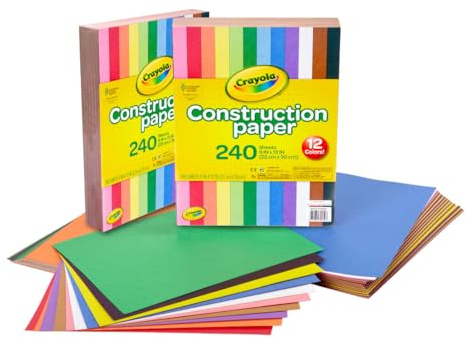 Crayola Construction Paper Bulk Pack (480 Sheets) – 10 Assorted Colors, 9x12, Classroom Arts & Crafts Supplies for Kids, Art Paper for School Projects