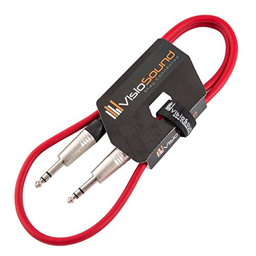 6.35mm 1/4 Stereo TRS Jack to Jack Balanced Audio Cable (Red, 1m)