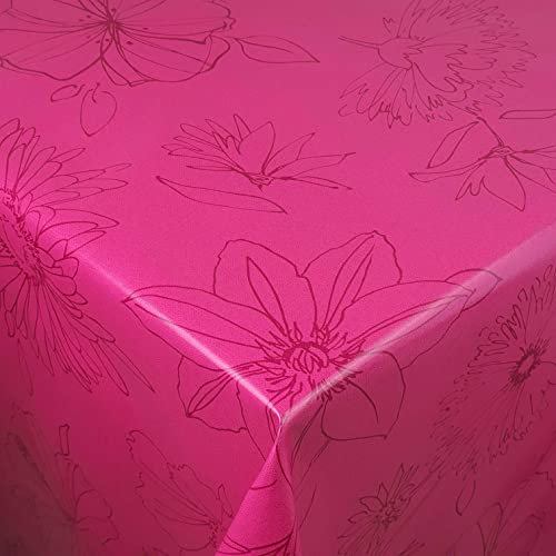 d-c-fix Wachstuch Wachstischdecke Tischdecke Gartentischdecke Blumen Palmas Pink Breite & Länge wählbar 120 x 160 cm Eckig abwaschbar