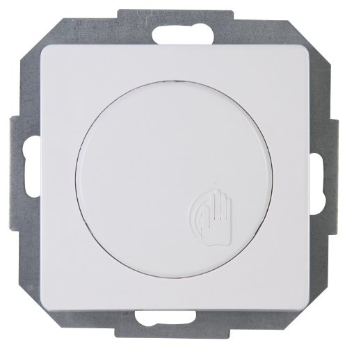 Kopp Tast-Dimmer stufenlos verstellbar, für Glühlampen und Halogenlampen, 40-400W/VA, UP, Touch-Dimmer Paris mit Phasenanschnitt, leise, für konventionelle Trafos, arktis-weiß, 803602083