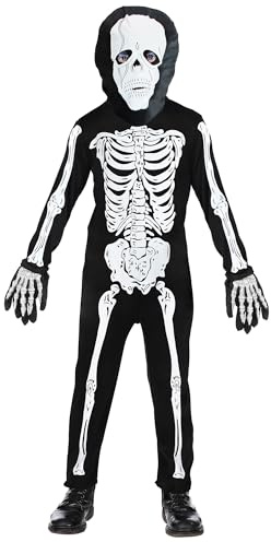 W WIDMANN MILANO Party Fashion - Costume da bambino scheletro, Costume per Halloween, Costumi di carnevale per bambini, Tuta