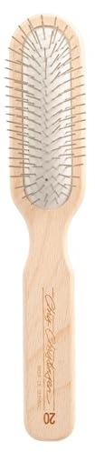 Chris Christensen 20 mm Oblong Pin Dog Brush, Original Series, Groom Like a Professional, Stainless Steel Pins, Lightweight Beech Wood Body, Ground and Polished Tips