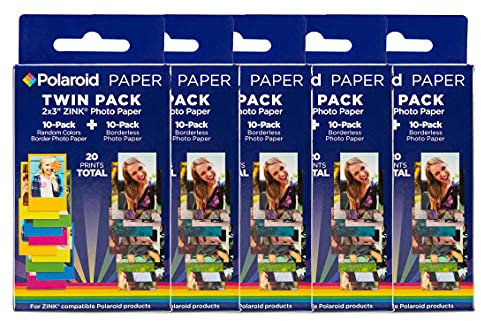 Polaroid POLZ2X350 2x3 inch Premium Zink Photo Paper (Pack of 50), white