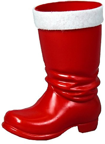PAPSTAR WOOOOZY Nikolausstiefel Classic aus Hartplastik mit weißem Filzrand, Höhe ca. 16cm, rot