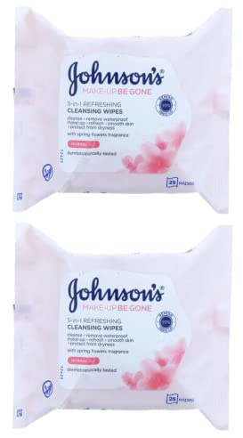 Johnson's Face Care Make Up Be Gone Refreshing Wipes - Pack of 2