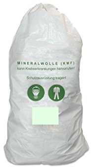20er Pack Mineralwolle/KMF Bag 220 cm Entsorgung Sack TRGS 521