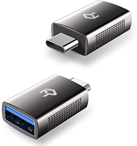 Rankie Adapter USB C auf USB 3,0 A, mit OTG für Type C Geräte, 2 Stücke, Schwarz