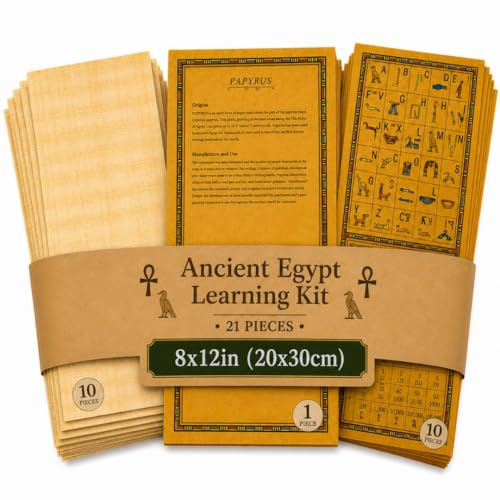 10 Blank Egyptian Papyrus Sheets for Art Projects and Schools 8 x 12 in 20 x 30 cm