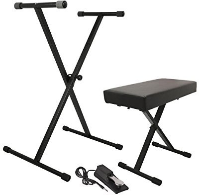 On-Stage KPK6550 Keyboardständer mit KSP100 Sustain Pedal, Schwarz, 30,5 x 43,2 cm
