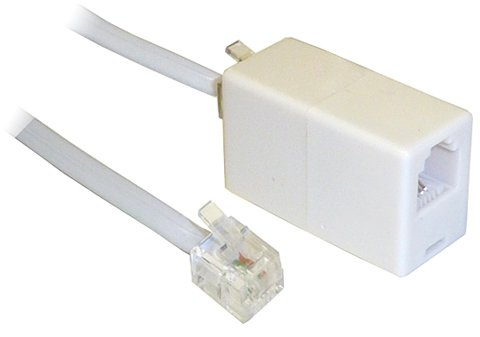 AQUARIUS 10M ADSL RJ11 Broadband Modem Extension Cable - Male to Male with coupler