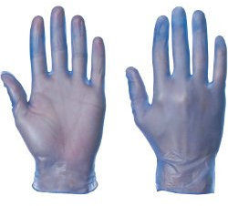 Supertouch Powdered Vinyl Gloves (Blue) M