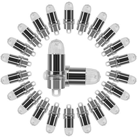 LIHAO 24pcs Mini Led Lights - White Paper Lanterns